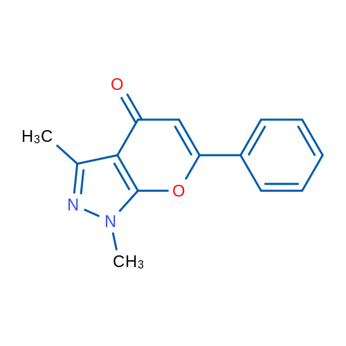 1,3-Dimethyl-6-phenylpyrano[2,3-c]pyrazol-4(1H)-one 1g
