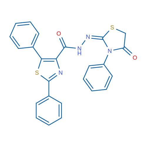 N'-[(2E)-4-Oxo-3-phenyl-1,3-thiazolidin-2-ylidene]-2,5-diphenyl-1,3-thiazole-4-carbohydrazide 1g