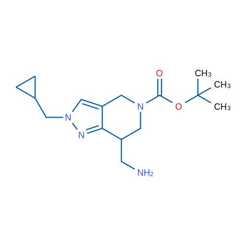 tert-Butyl 7-(aminomethyl)-2-(cyclopropylmethyl)-6,7-dihydro-2H-pyrazolo[4,3-c]pyridine-5(4H)-carboxylate 1g