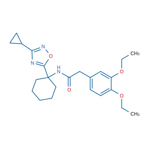 N-[1-(3-Cyclopropyl-1,2,4-oxadiazol-5-yl)cyclohexyl]-2-(3,4-diethoxyphenyl)acetamide 1g