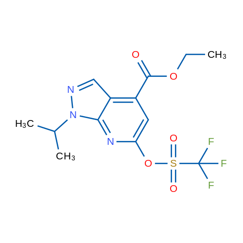 Ethyl 1-isopropyl-6-(((trifluoromethyl)sulfonyl)oxy)-1H-pyrazolo[3,4-b]pyridine-4-carboxylate 100mg