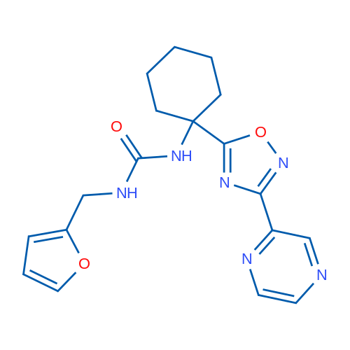3-[(Furan-2-yl)methyl]-1-{1-[3-(pyrazin-2-yl)-1,2,4-oxadiazol-5-yl]cyclohexyl}urea 1g
