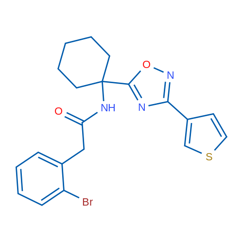 2-(2-Bromophenyl)-N-{1-[3-(thiophen-3-yl)-1,2,4-oxadiazol-5-yl]cyclohexyl}acetamide 1g