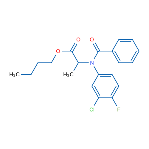 Butyl 2-[N-(3-chloro-4-fluorophenyl)-1-phenylformamido]propanoate 1g