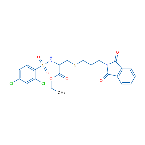 Ethyl 2-(2,4-dichlorobenzenesulfonamido)-3-{[3-(1,3-dioxo-2,3-dihydro-1H-isoindol-2-yl)propyl]sulfanyl}propanoate 1g