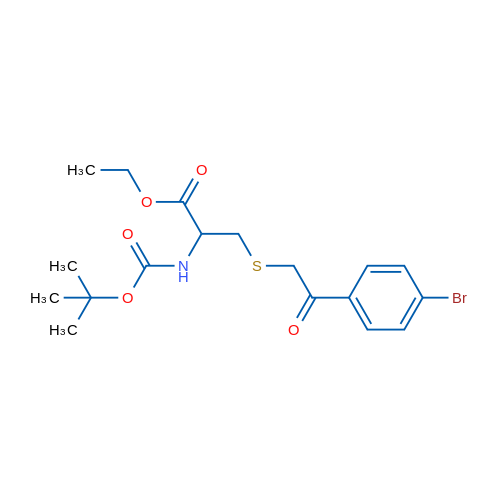 Ethyl 3-{[2-(4-bromophenyl)-2-oxoethyl]sulfanyl}-2-{[(tert-butoxy)carbonyl]amino}propanoate 1g