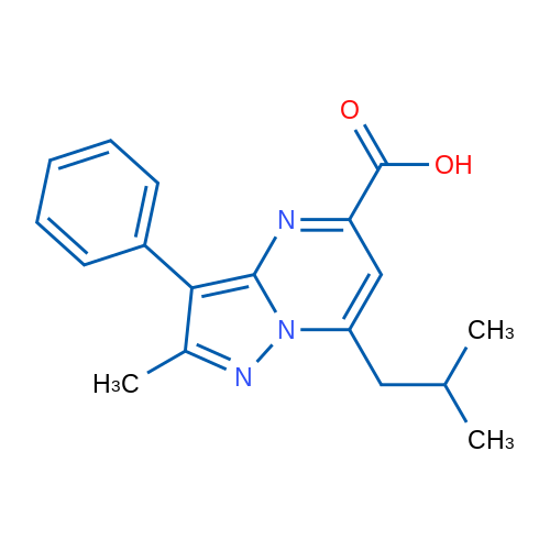 7-Isobutyl-2-methyl-3-phenylpyrazolo[1,5-a]pyrimidine-5-carboxylic acid 1g