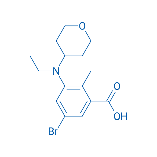 5-Bromo-3-(ethyl(tetrahydro-2H-pyran-4-yl)amino)-2-methylbenzoic acid 100mg