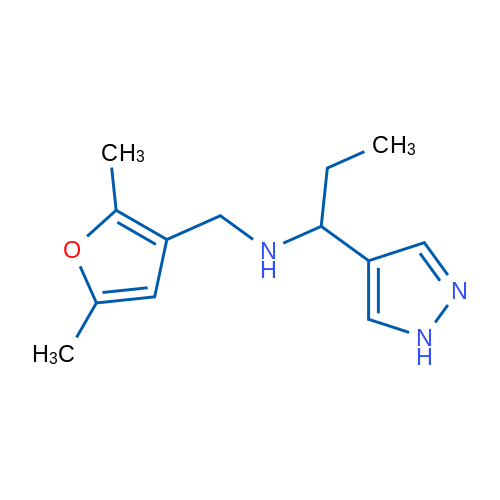 N-((2,5-Dimethylfuran-3-yl)methyl)-1-(1H-pyrazol-4-yl)propan-1-amine 1g