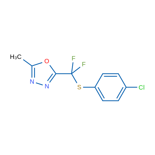 2-(((4-Chlorophenyl)thio)difluoromethyl)-5-methyl-1,3,4-oxadiazole 1g