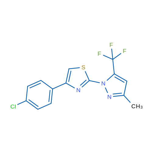 4-(4-Chlorophenyl)-2-[3-methyl-5-(trifluoromethyl)-1H-pyrazol-1-yl]-1,3-thiazole 1g