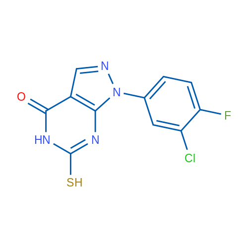 1-(3-Chloro-4-fluorophenyl)-6-mercapto-1H-pyrazolo[3,4-d]pyrimidin-4(5H)-one 1g