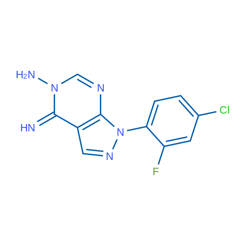 1-(4-Chloro-2-fluorophenyl)-4-imino-1H-pyrazolo[3,4-d]pyrimidin-5(4H)-amine 1g