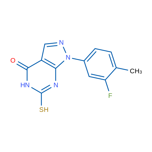 1-(3-Fluoro-4-methylphenyl)-6-mercapto-1H-pyrazolo[3,4-d]pyrimidin-4(5H)-one 1g