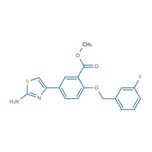 Methyl 5-(2-aminothiazol-4-yl)-2-((3-fluorobenzyl)oxy)benzoate 5g