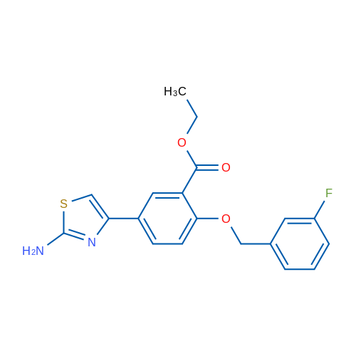 Ethyl 5-(2-aminothiazol-4-yl)-2-((3-fluorobenzyl)oxy)benzoate 1g