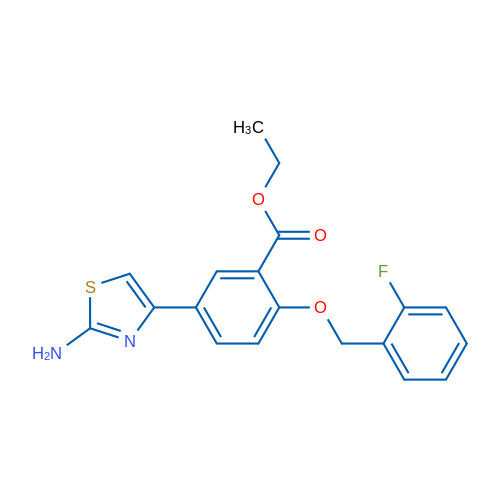 Ethyl 5-(2-aminothiazol-4-yl)-2-((2-fluorobenzyl)oxy)benzoate 5g