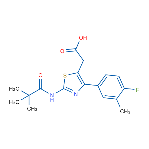 2-(4-(4-Fluoro-3-methylphenyl)-2-pivalamidothiazol-5-yl)acetic acid 5g