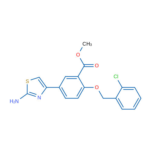 Methyl 5-(2-aminothiazol-4-yl)-2-((2-chlorobenzyl)oxy)benzoate 1g