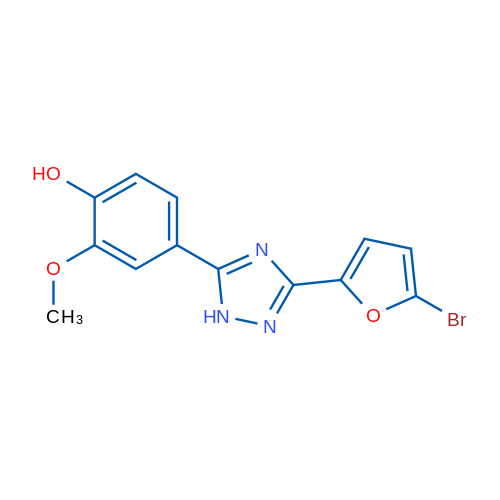 4-(3-(5-Bromofuran-2-yl)-1H-1,2,4-triazol-5-yl)-2-methoxyphenol 1g