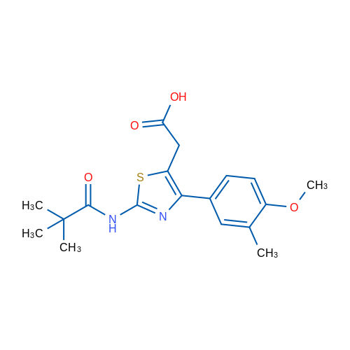 2-(4-(4-Methoxy-3-methylphenyl)-2-pivalamidothiazol-5-yl)acetic acid 5g