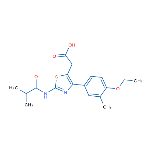 2-(4-(4-Ethoxy-3-methylphenyl)-2-isobutyramidothiazol-5-yl)acetic acid 5g
