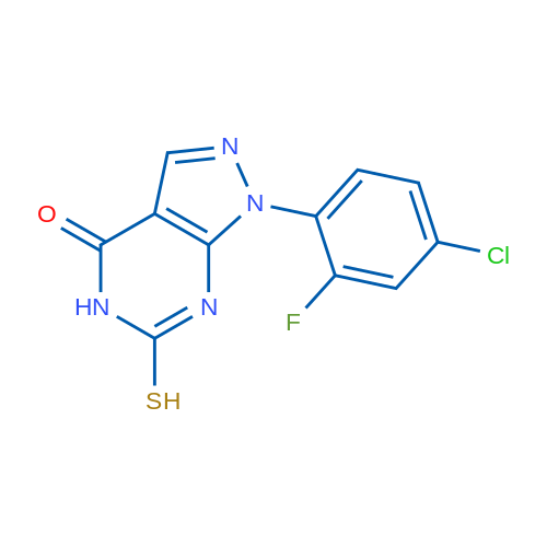 1-(4-Chloro-2-fluorophenyl)-6-mercapto-1H-pyrazolo[3,4-d]pyrimidin-4(5H)-one 1g