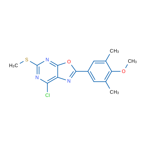 7-Chloro-2-(4-methoxy-3,5-dimethylphenyl)-5-(methylthio)oxazolo[5,4-d]pyrimidine 1g
