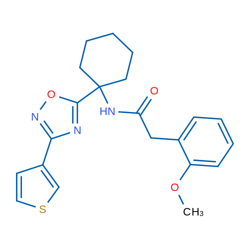 2-(2-Methoxyphenyl)-N-{1-[3-(thiophen-3-yl)-1,2,4-oxadiazol-5-yl]cyclohexyl}acetamide 1g