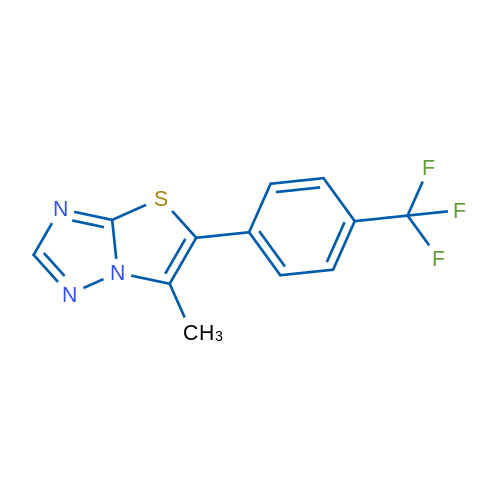 6-Methyl-5-(4-(trifluoromethyl)phenyl)thiazolo[3,2-b][1,2,4]triazole 1g