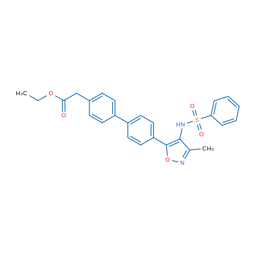 Ethyl 2-(4'-(3-methyl-4-(phenylsulfonamido)isoxazol-5-yl)-[1,1'-biphenyl]-4-yl)acetate 250mg