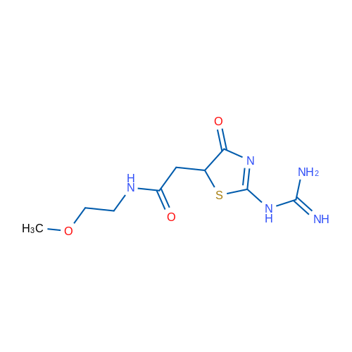 2-(2-([AMino(imino)methyl]amino)-4-oxo-4,5-dihydro-1,3-thiazol-5-yl)-n-(2-methoxyethyl)acetamide 1g