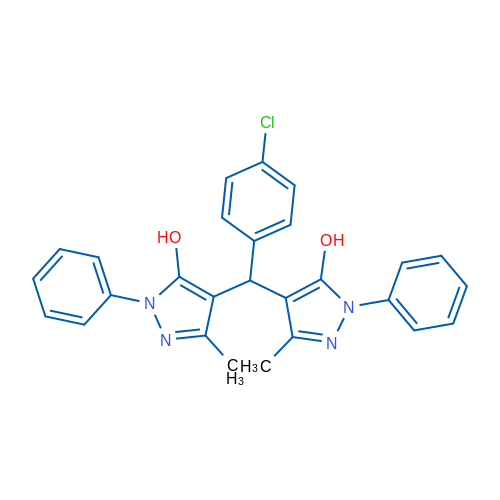 4-[(4-Chlorophenyl)(5-hydroxy-3-methyl-1-phenyl-1H-pyrazol-4-yl)methyl]-3-methyl-1-phenyl-1H-pyrazol-5-ol 1g