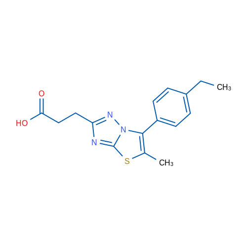 3-(6-(4-Ethylphenyl)-5-methylthiazolo[3,2-b][1,2,4]triazol-2-yl)propanoic acid 5g