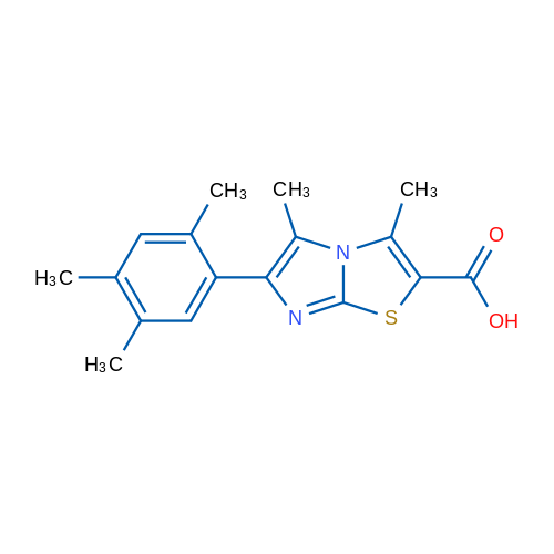 3,5-Dimethyl-6-(2,4,5-trimethylphenyl)imidazo[2,1-b]thiazole-2-carboxylic acid 1g