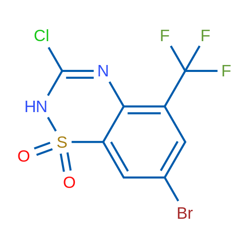 7-Bromo-3-chloro-5-(trifluoromethyl)-2H-benzo[e][1,2,4]thiadiazine 1,1-dioxide 1g