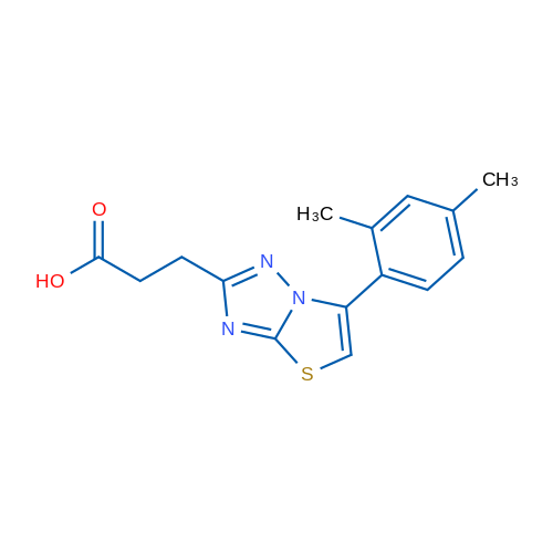 3-(6-(2,4-Dimethylphenyl)thiazolo[3,2-b][1,2,4]triazol-2-yl)propanoic acid 5g