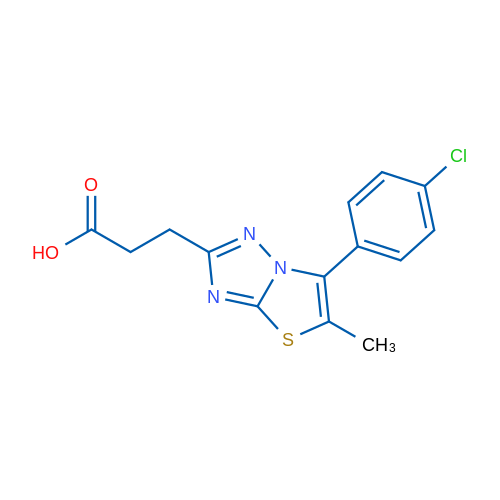 3-(6-(4-Chlorophenyl)-5-methylthiazolo[3,2-b][1,2,4]triazol-2-yl)propanoic acid 5g