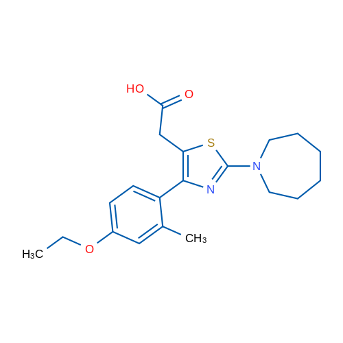 2-(2-(Azepan-1-yl)-4-(4-ethoxy-2-methylphenyl)thiazol-5-yl)acetic acid 1g