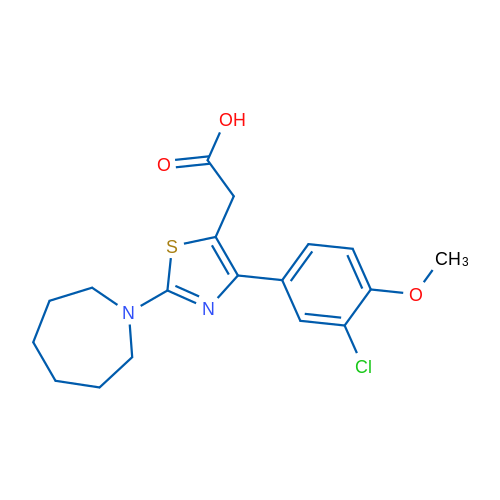 2-(2-(Azepan-1-yl)-4-(3-chloro-4-methoxyphenyl)thiazol-5-yl)acetic acid 5g