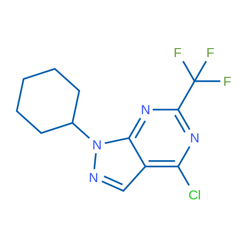 4-Chloro-1-cyclohexyl-6-(trifluoromethyl)-1H-pyrazolo[3,4-d]pyrimidine 1g