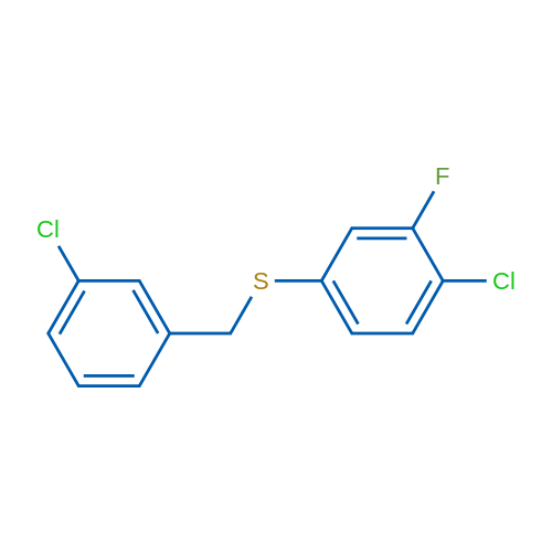(4-Chloro-3-fluorophenyl)(3-chlorobenzyl)sulfane 1g