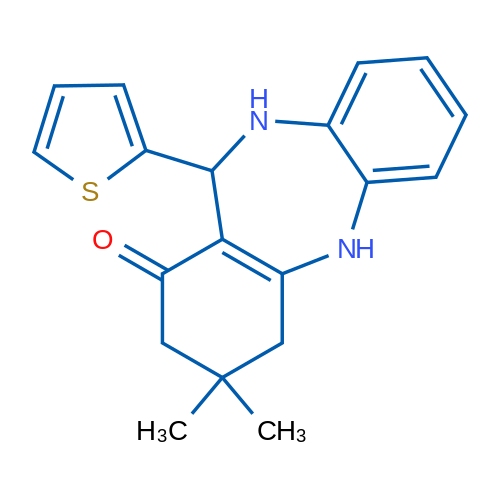 14,14-Dimethyl-10-(thiophen-2-yl)-2,9-diazatricyclo[9.4.0.0^{3,8}]pentadeca-1(11),3(8),4,6-tetraen-12-one 1g
