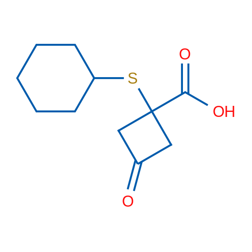 1-(Cyclohexylsulfanyl)-3-oxocyclobutane-1-carboxylic acid 1g