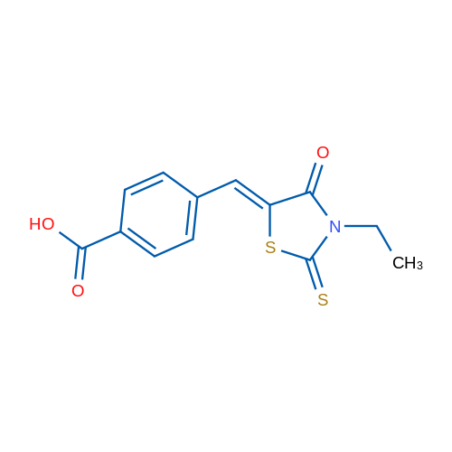4-{[(5Z)-3-ethyl-4-oxo-2-sulfanylidene-1,3-thiazolidin-5-ylidene]methyl}benzoic acid 1g