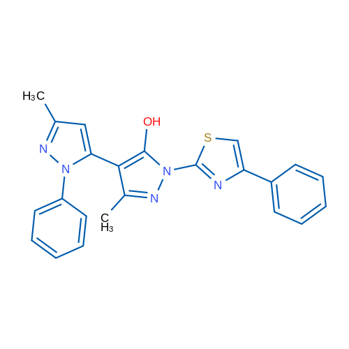 5,5'-Dimethyl-2-phenyl-2'-(4-phenyl-1,3-thiazol-2-yl)-2H,2'H-[3,4'-bipyrazole]-3'-ol 1g