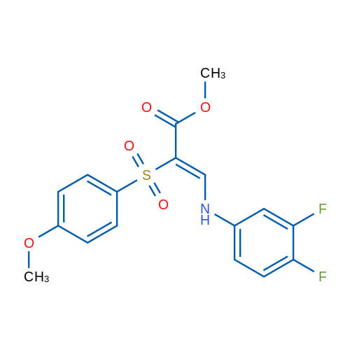 Methyl (2Z)-3-[(3,4-difluorophenyl)amino]-2-(4-methoxybenzenesulfonyl)prop-2-enoate 1g