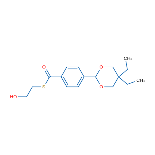S-2-HYdroxyethyl 4-(5,5-diethyl-1,3-dioxan-2-yl)benzothioate 250mg