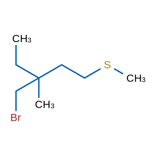 3-(Bromomethyl)-3-methyl-1-(methylsulfanyl)pentane 1g