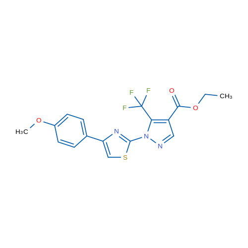 Ethyl 1-[4-(4-methoxyphenyl)-1,3-thiazol-2-yl]-5-(trifluoromethyl)-1H-pyrazole-4-carboxylate 1g
